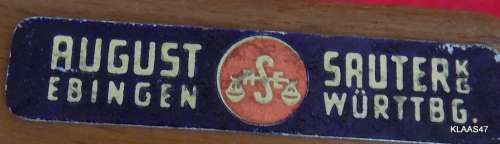 W.Frankel and Co. Johannesburg.  August Sauters Weight box -  NO weights