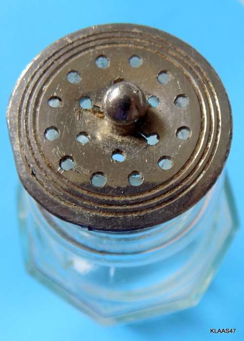Vintage Glass Bottle with Sprinkle top - 13cm High