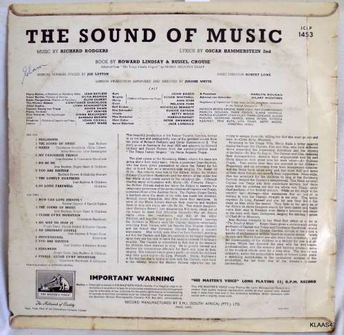 The Sound of Music - JCLP 1453 - Original London Cast
