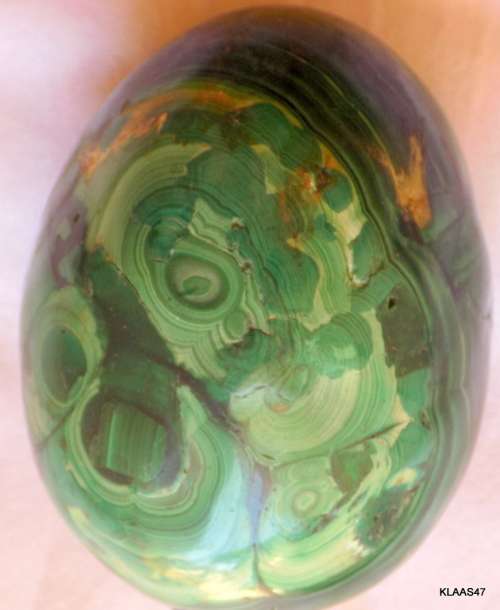 Polished Gem Stone Egg - 15.3cm Circumference - 6.3cm Long (Query Malachite)