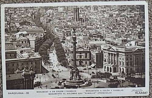 Vintage Postcard - Barcelona - Postally used - Jun 10 - Posted from Spain to Holland