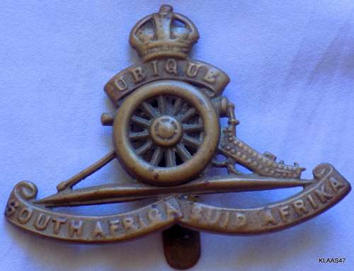 South African Artillery - Cap Badge - Brass - Loose wheel