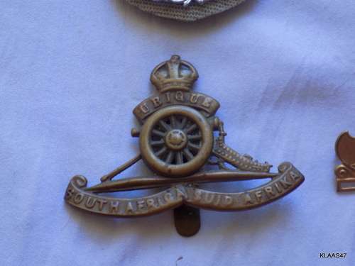 South African Artillery - Cap Badge - Brass - Loose wheel