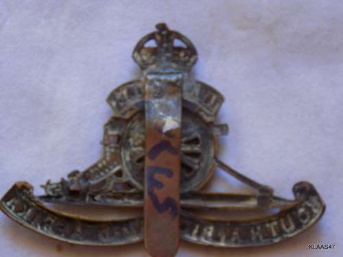 South African Artillery - Cap Badge - Brass - Loose wheel