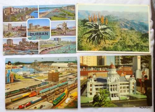 Vintage Post Cards -  4 x Durban and Natal 1970`s