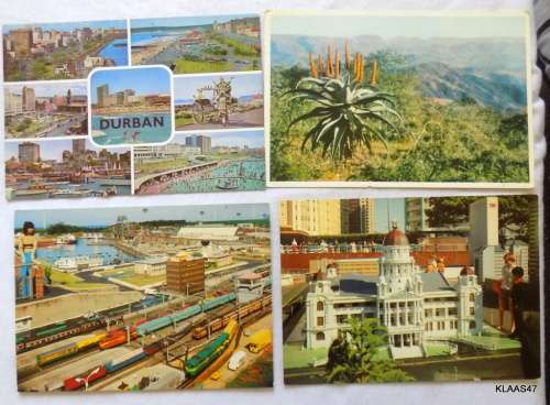 Vintage Post Cards -  4 x Durban and Natal 1970`s