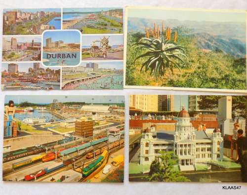 Vintage Post Cards -  4 x Durban and Natal 1970`s