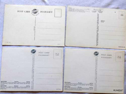 Vintage Post Cards -  4 x Durban and Natal 1970`s