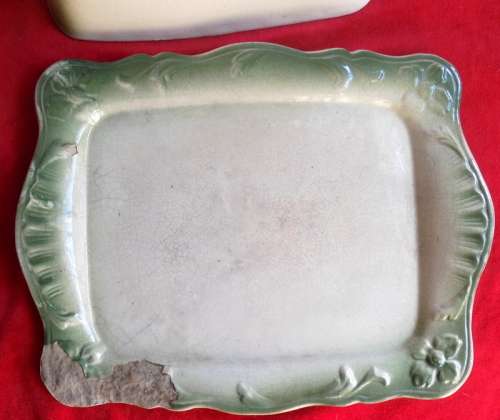 VERY OLD CHEESE DISH WITH DAMAGED BASE