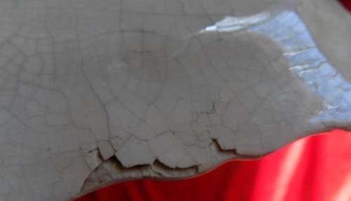 VERY OLD CHEESE DISH WITH DAMAGED BASE