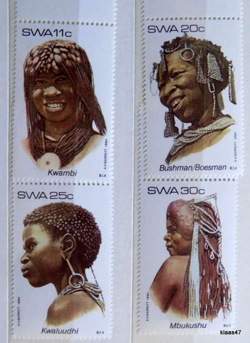 SWA - 1984 - Traditional Headdresses (2nd series) Mint SET OF 4 STAMPS