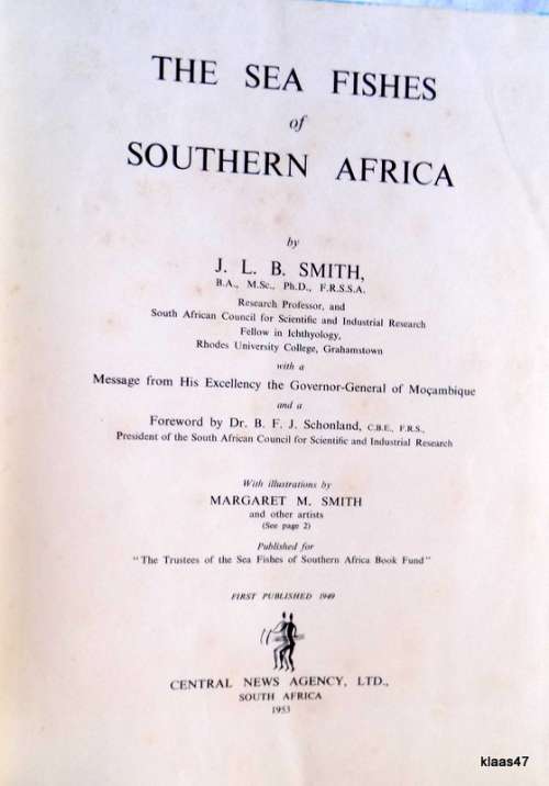 The Sea Fishes of Southern Africa - J L B Smith - Hardcover (Revised Enlarged Edition 1953)