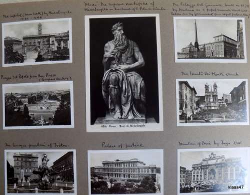Vintage Photo Album - Approx 120 small Black and White Photos and 95 Postcards (Italy)
