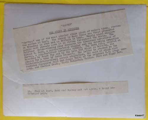 Vintage - Black and White photograph  `Harvey` - Stage Play 1940`s