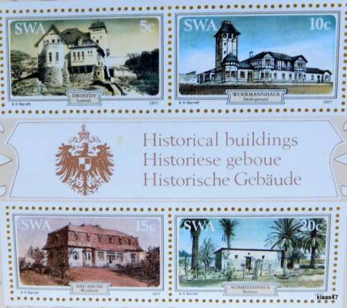 South West Africa 1977 Historic Buildings Mint Miniature Sheet