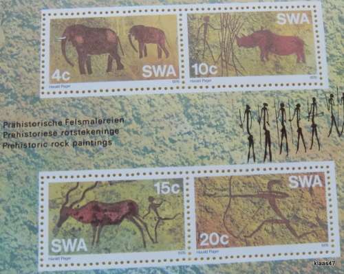 South West Africa - 1976, 31 March - Prehistoric Rock Paintings - Miniature sheet