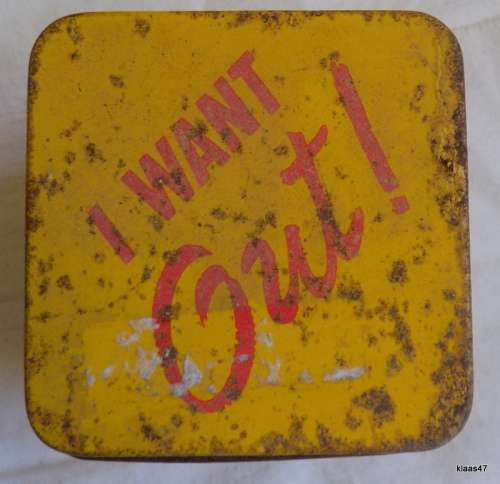 Garfield - I want out! -  Small Tin - - Look at pictures
