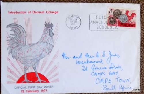Malawi - Introduction of Decimal Coinage - 15 February 1971 - First Day Cover