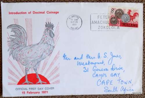Malawi - Introduction of Decimal Coinage - 15 February 1971 - First Day Cover