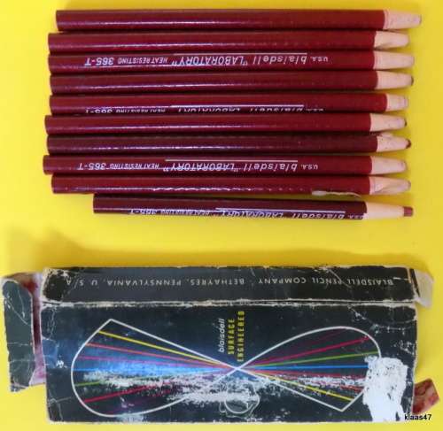 Vintage - 10 - Blaisdell - Laboratory Heat Resistant 365-T Pencils Markers - Paper Wrapped