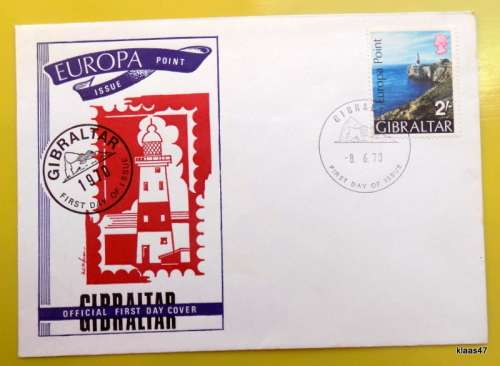 GIBRALTAR - OFFICIAL FIRST DAY COVER -  EUROPA - Point Issue - 1970