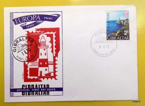 GIBRALTAR - OFFICIAL FIRST DAY COVER -  EUROPA - Point Issue - 1970