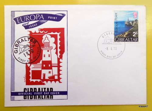 GIBRALTAR - OFFICIAL FIRST DAY COVER -  EUROPA - Point Issue - 1970
