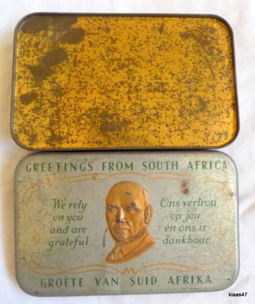 WWII Greetings from South Africa/Groete van Suid Afrika Tin Christmas 1940