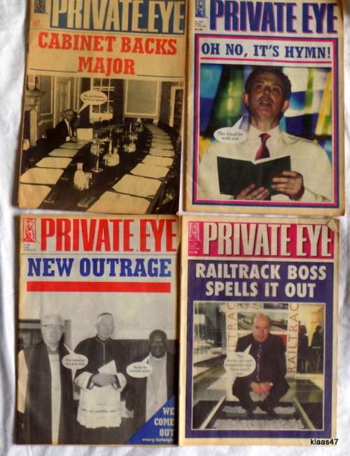 4 Private Eye Magazines - Dec `94 - Mar `95 - Nov 2000 - May 2001