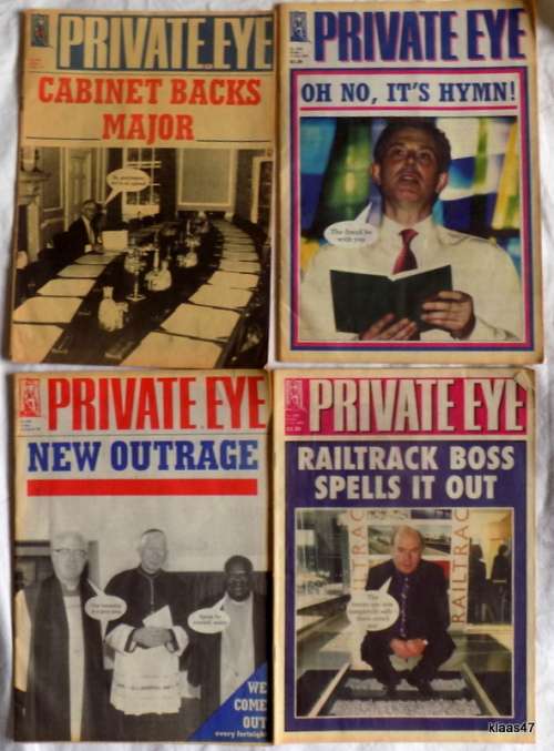 4 Private Eye Magazines - Dec `94 - Mar `95 - Nov 2000 - May 2001