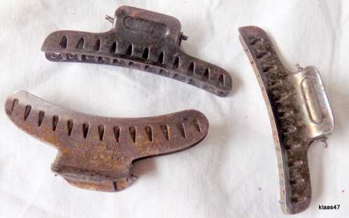 Vintage - 3 Metal Hair Clips - each (1 marked Mannequin - England)