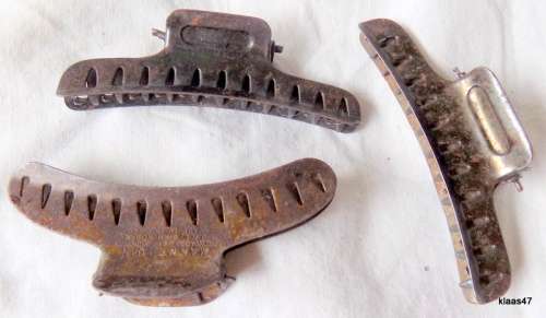 Vintage - 3 Metal Hair Clips - each (1 marked Mannequin - England)