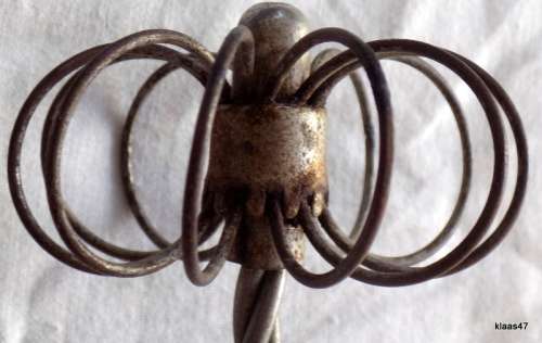 Vintage - Egg Beater Whisk - Made in England - Wood Handle - Prov Patent 8136 - Push Down to Rotate