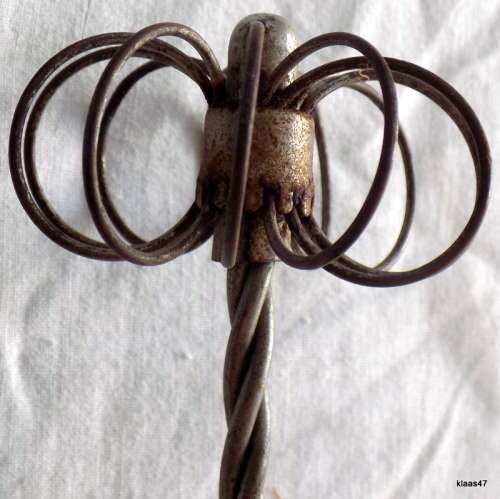 Vintage - Egg Beater Whisk - Made in England - Wood Handle - Prov Patent 8136 - Push Down to Rotate