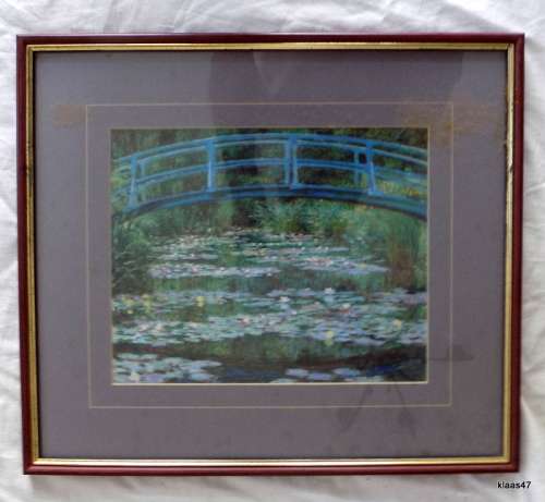 Framed Print: Bridge over a Pond of Water Lilies by Claude Monet