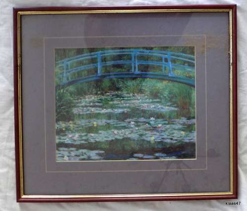 Framed Print: Bridge over a Pond of Water Lilies by Claude Monet