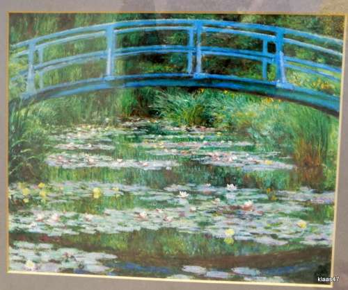 Framed Print: Bridge over a Pond of Water Lilies by Claude Monet