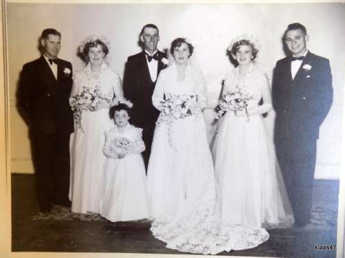 Vintage - Wedding Photo - Black and White, signed - Mounted on cardboard) Unframed