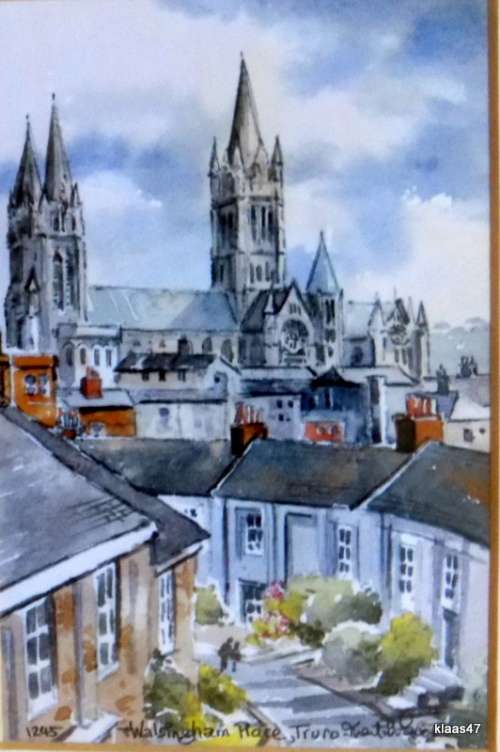 Watercolour print - Walsingham Place, Truro - Martin Goode -