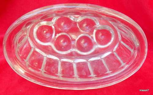 Large Vintage Oval Glass Jelly Mould