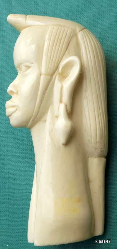 African ivory carved woman head 11cm High