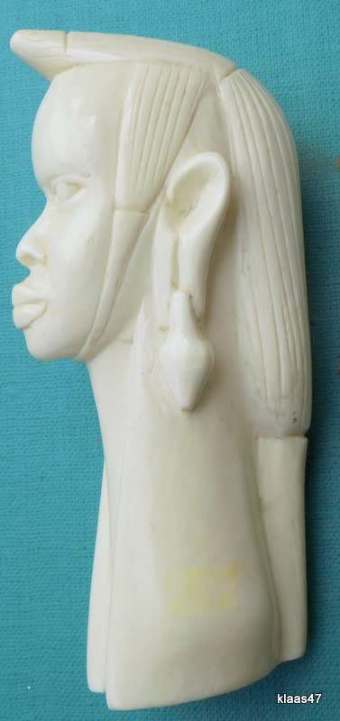 African ivory carved woman head 11cm High