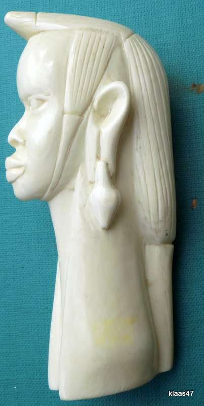 African ivory carved woman head 11cm High