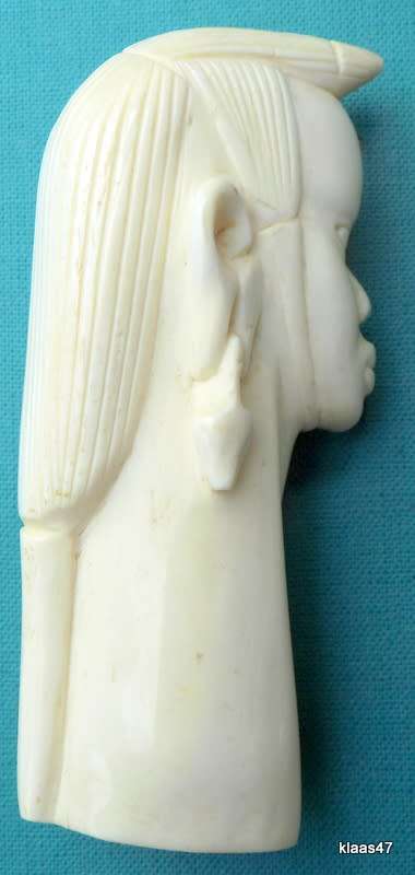 African ivory carved woman head 11cm High