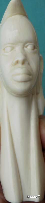 African ivory carved woman head 11cm High