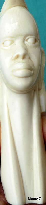 African ivory carved woman head 11cm High