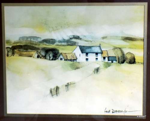 Framed Print of The White Farm by Hugh Brandon-Cox (1917-2003)