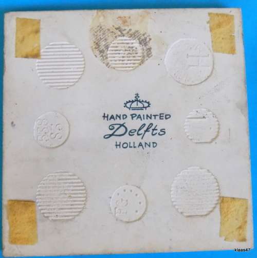 Small Tile - Blue and White - Marken - Hand Painted - Delfts - Holland - 10.6x10.6cm (FG 538 S3)