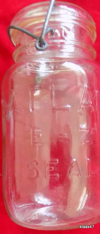 Vintage - Atlas E-Z Seal - Wire Clasp - Mason Jar - Complete with Original glass top