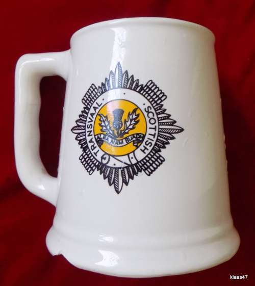 Drosty Ware Beer Mug with Transvaal Scottish badge
